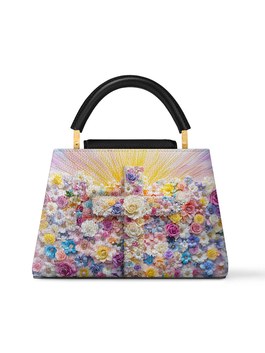 Divina Floral Resurrection Leather Satchel Bag
