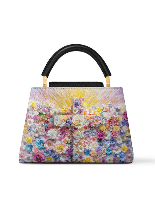Divina Floral Resurrection Leather Satchel Bag