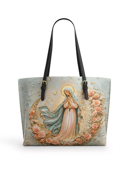 Divina The Crescent of Serenity Leather Tote Bag