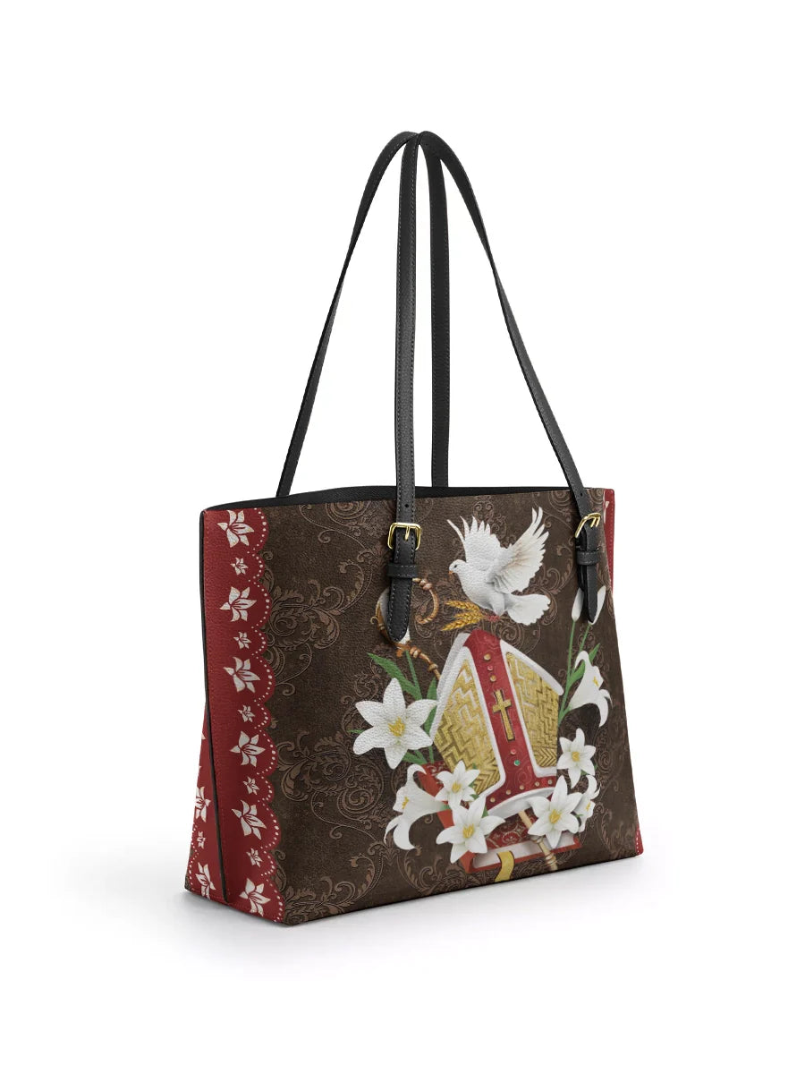 Divina The Bishop's Grace Leather Tote Bag