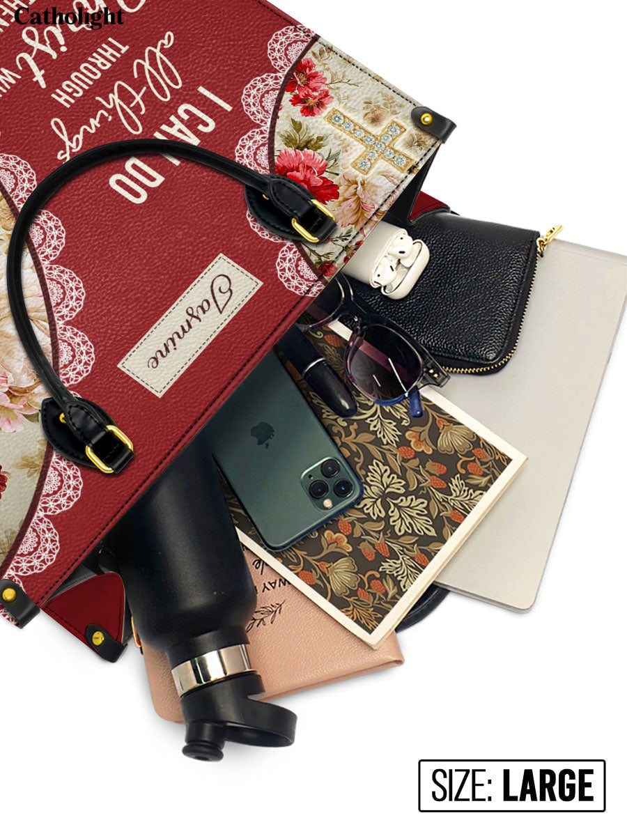 Divina  Blooming With Faith Personalized Leather Bag