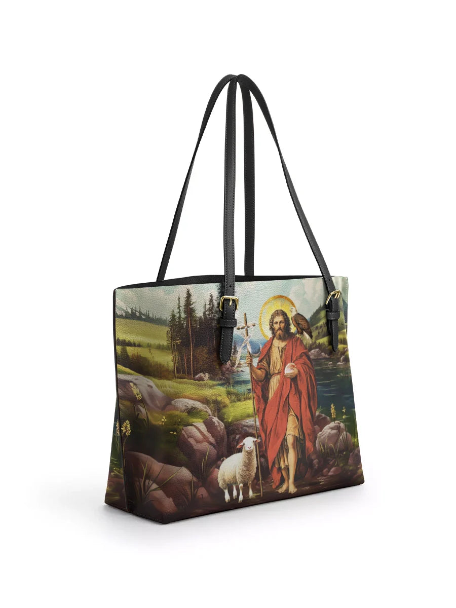 Divina Saint John The Baptist Shepherd Leather Tote Bag