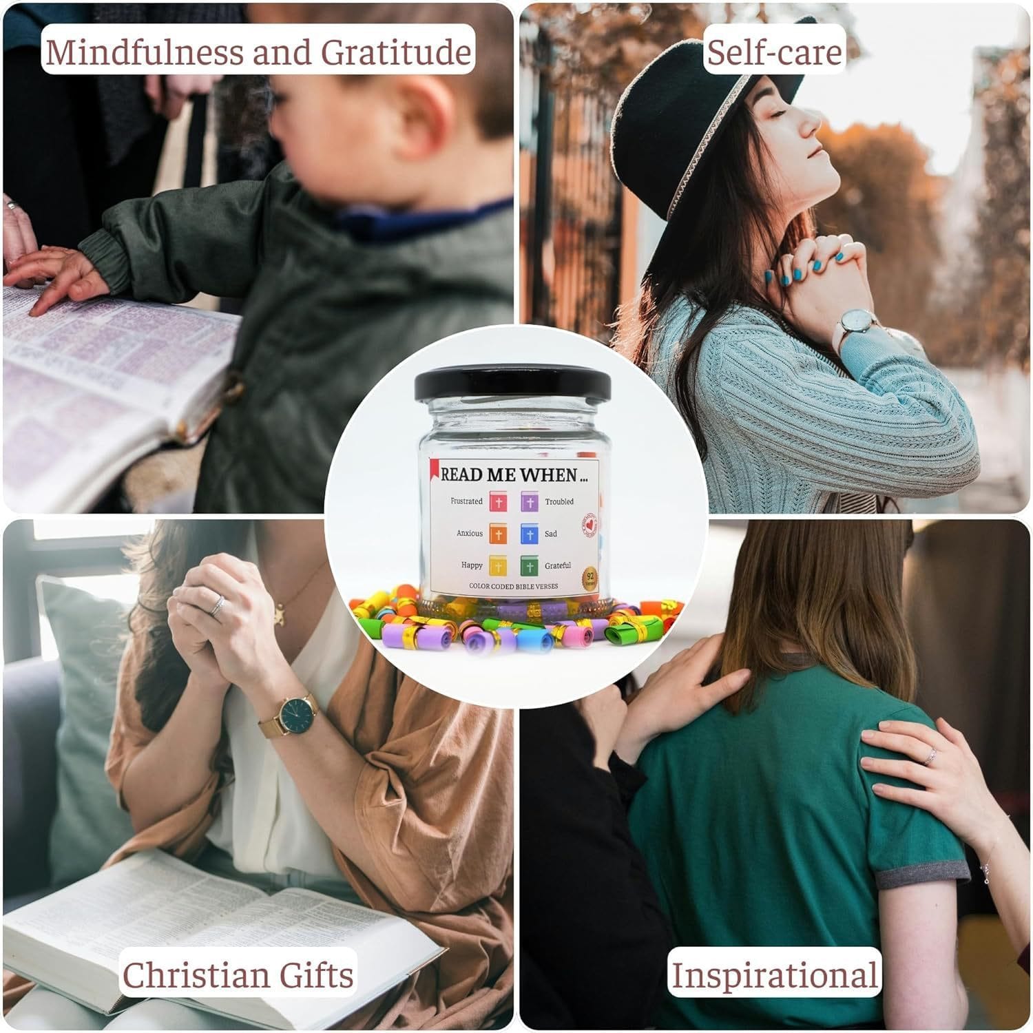 Hand Rolled 90 Day Bible Verses Jar (Comes With Christian Gift Box) (GIFTING OFFER)