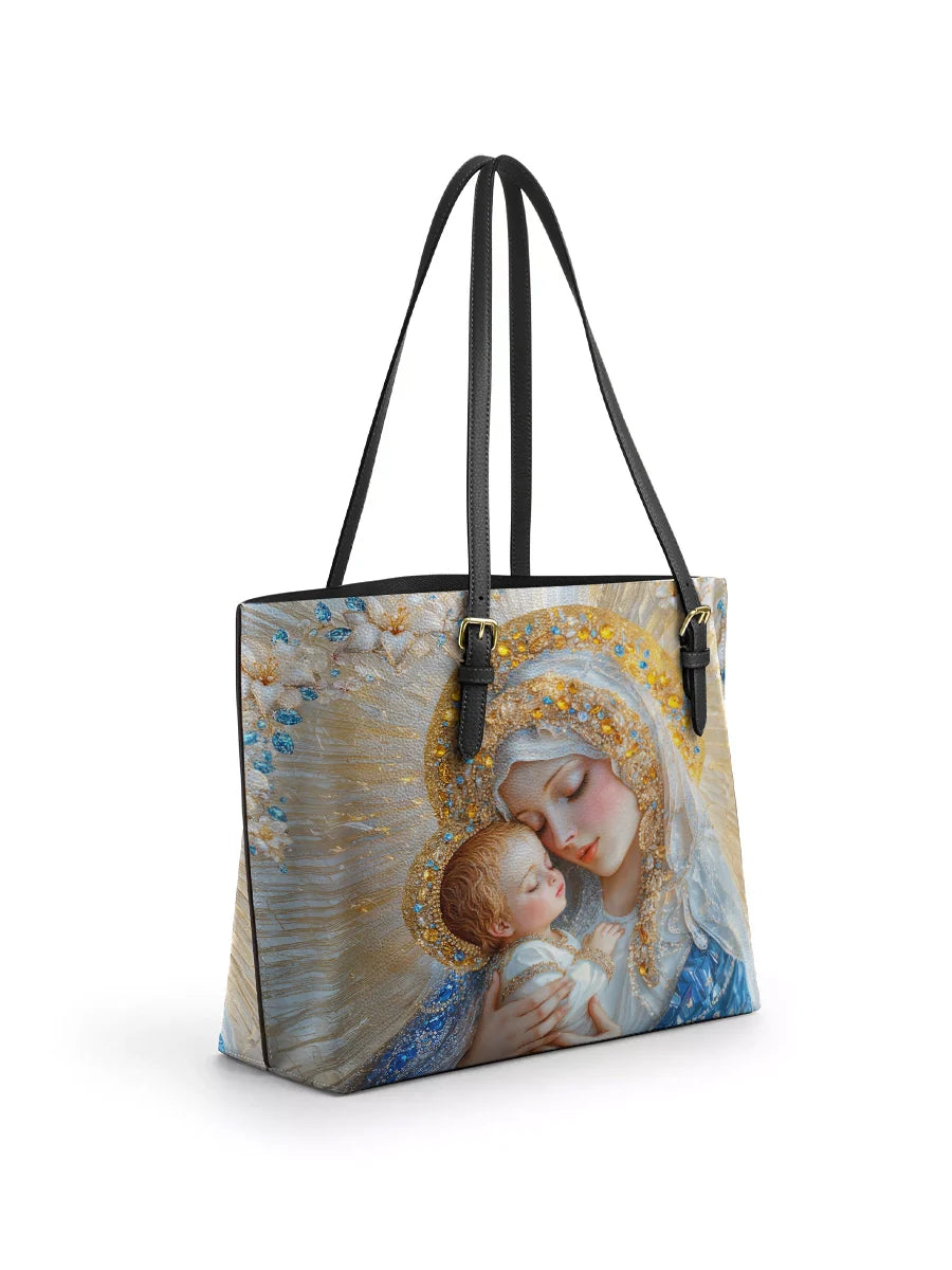 Divina Divine Grace and Serenity Leather Tote Bag
