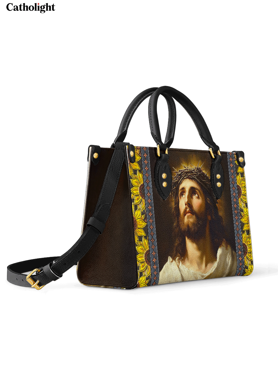 Divina  Crown of Thorns and Sunflower Grace Leather Bag