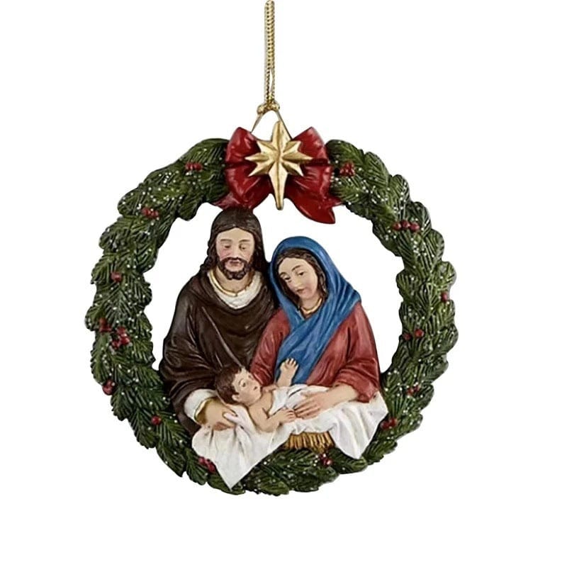 Jesus Birth Christmas Tree Pendant by Divina