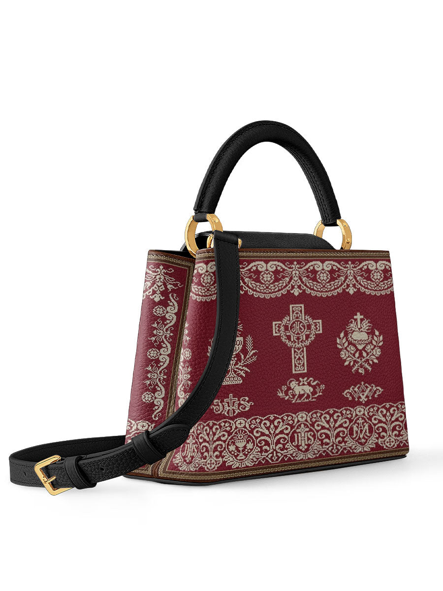 Divina Liturgical Elegance Leather Satchel Bag