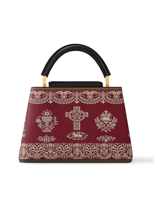 Divina Liturgical Elegance Leather Satchel Bag