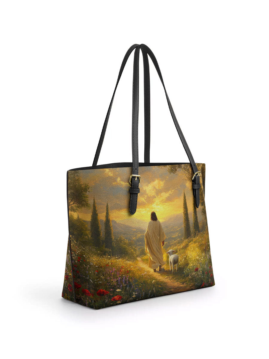 Divina Divine Light and Love Leather Tote Bag