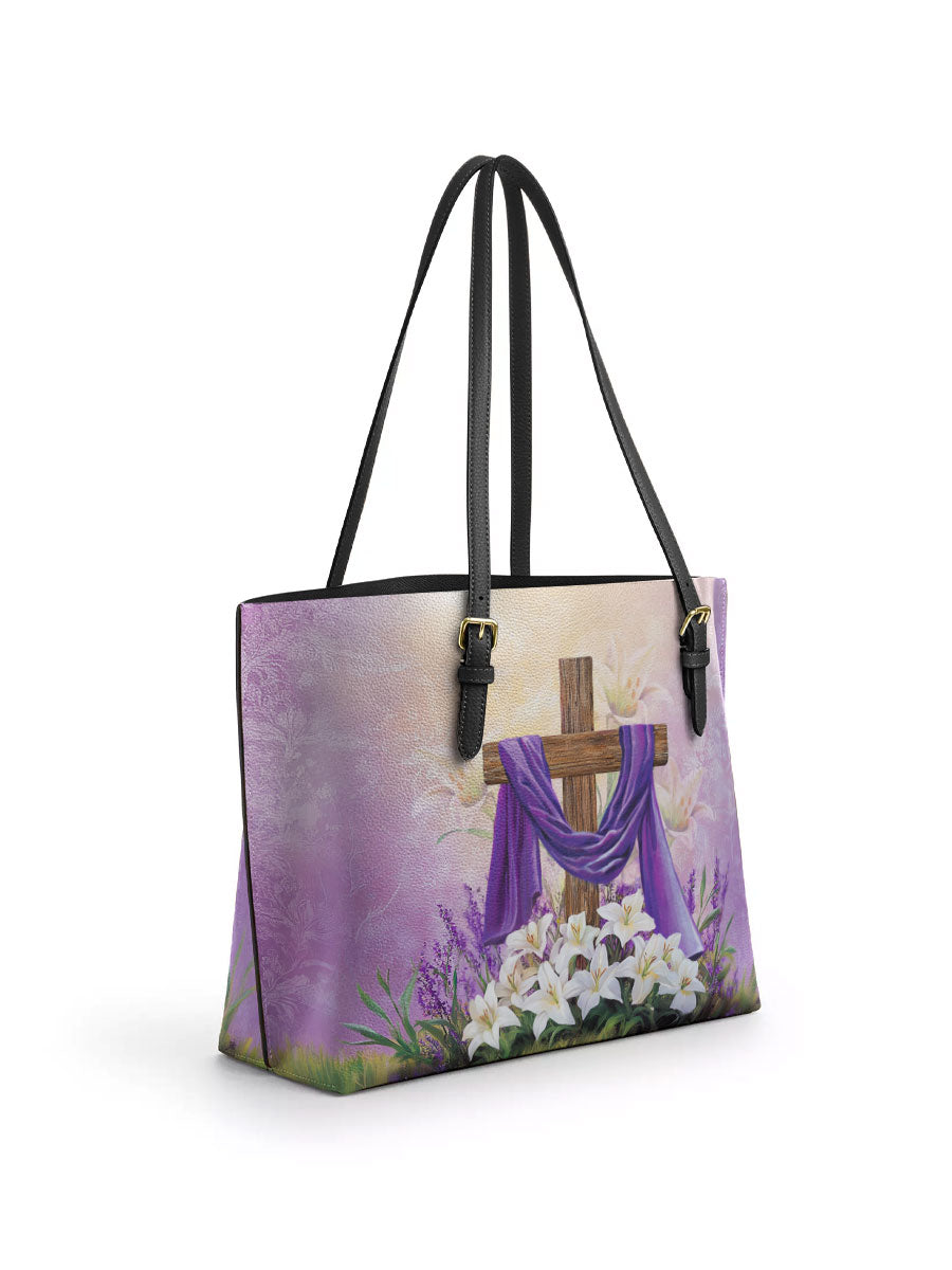 Divina Faithful Bloom Leather Tote Bag