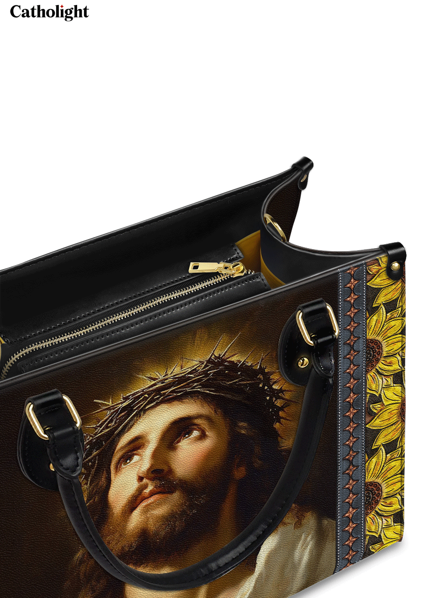 Divina  Crown of Thorns and Sunflower Grace Leather Bag