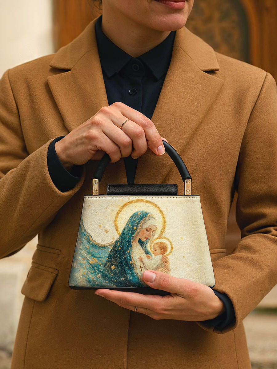 Divina Divine Mother’s Embrace Leather Satchel Bag