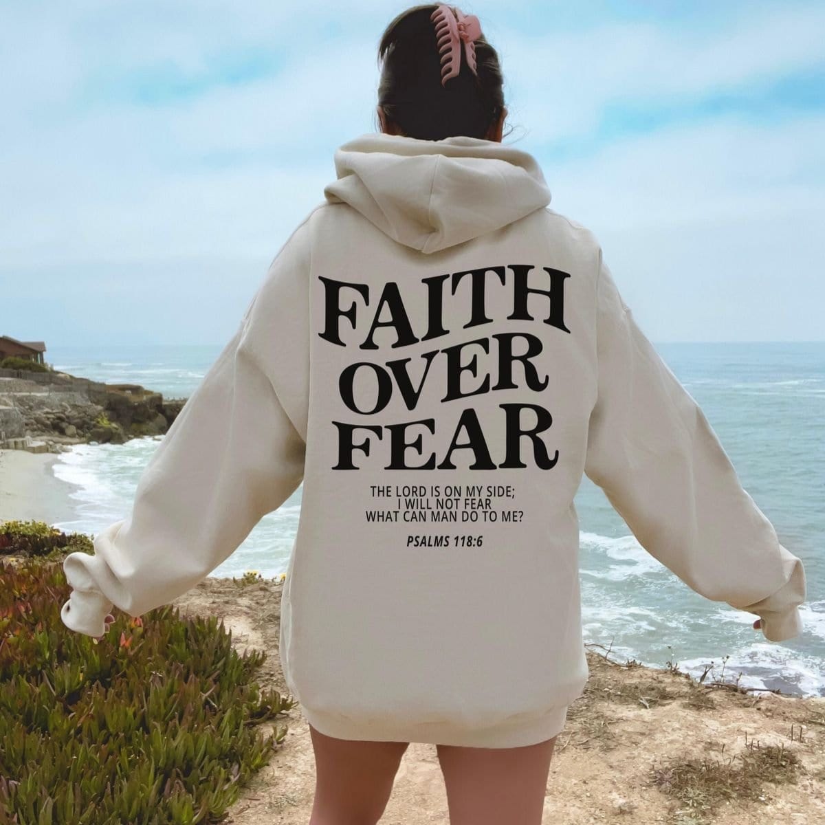 Faith Over Fear - Handmade Unisex Christian Hoodie